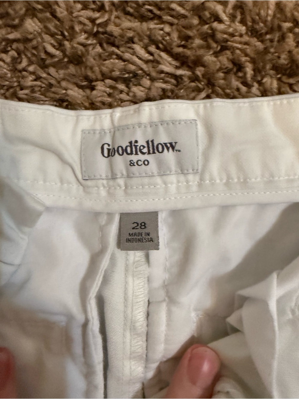 Goodfellow & Co White Flat-Front Cotton Shorts - Picture 3 of 3